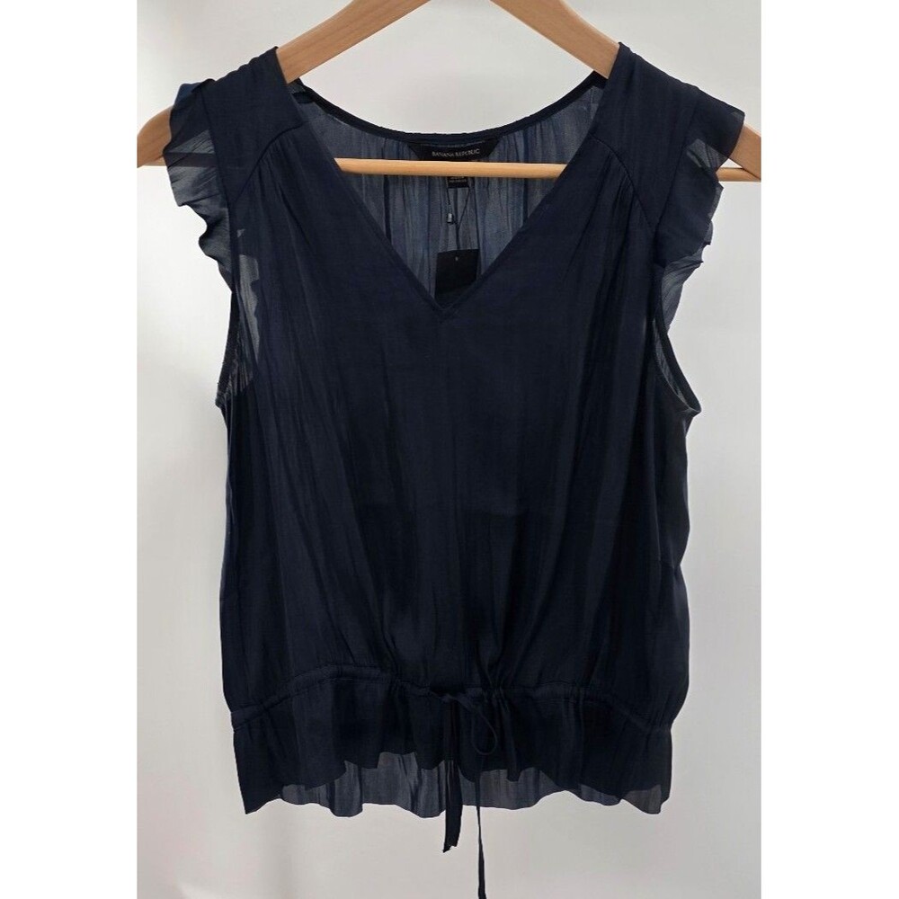 Banana Republic Soft Satin Ruffle Top NWT
